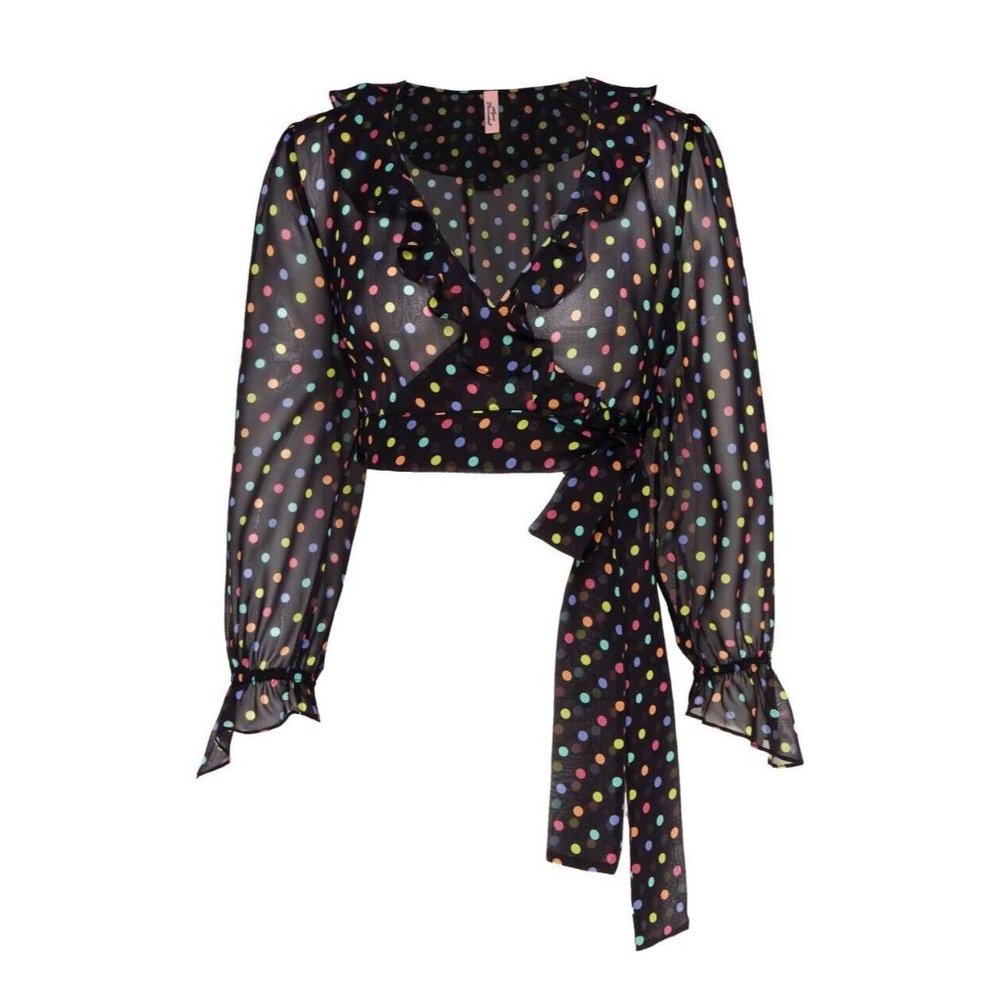 Agent Provocateur Sidnie Cover-up Silk Polka Dot Top NWT $320